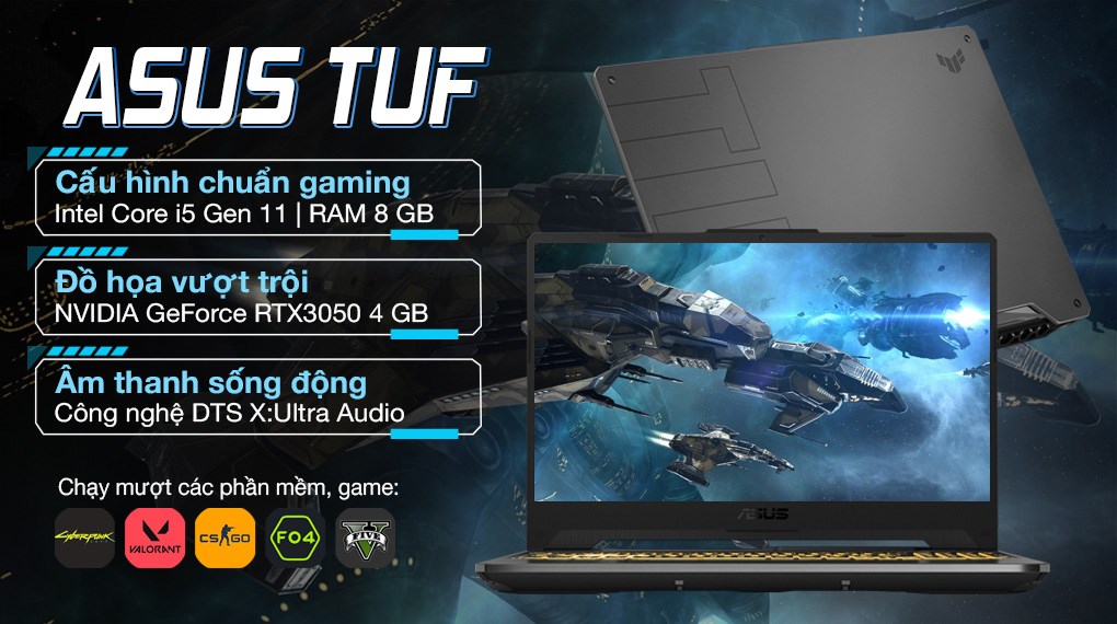 Laptop Asus TUF Gaming FX506HCB i5 11400H/8GB/512GB/4GB RTX3050/144Hz/Win10 (HN139T)