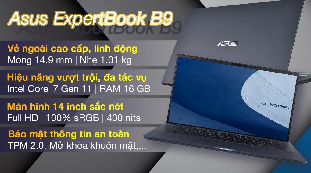 Laptop Asus ExpertBook B9400CEA i7 1165G7/16GB/1TB SSD/Cáp/Túi/Win10 (KC0790T)