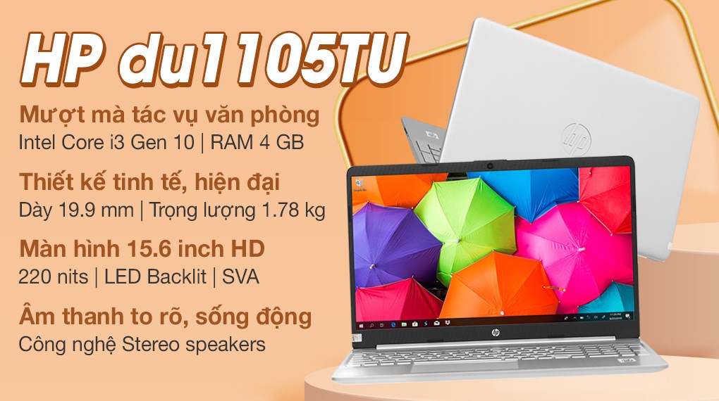 Laptop HP 15s du1105TU i3 10110U/4GB/256GB/Win10 (2Z6L3PA)