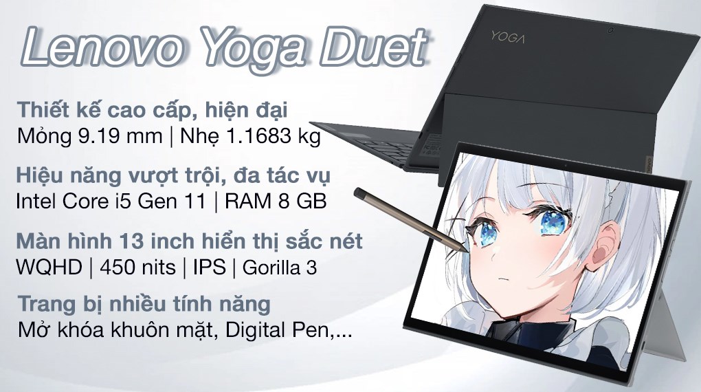 Laptop Lenovo Yoga Duet 7 13ITL6 i5 1135G7/8GB/512GB/Touch/Pen/Win10 (82MA000PVN)