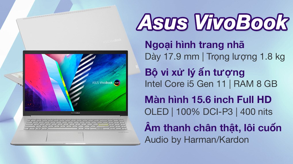 Laptop Asus VivoBook A515EA OLED i5 1135G7/8GB/512GB/Win10 (L12032T)