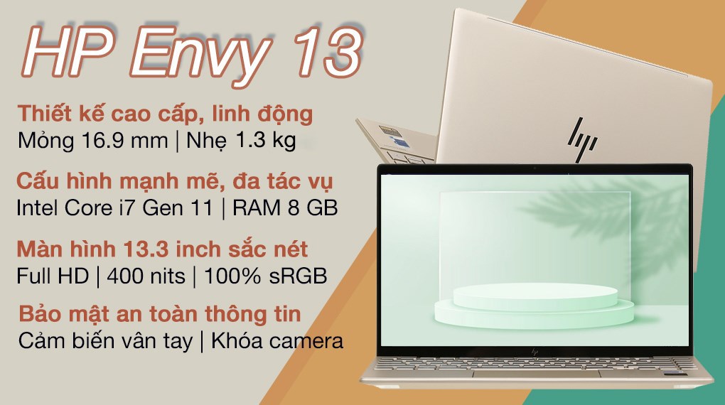 Laptop HP Envy 13 ba1535TU i7 1165G7/8GB/512GB/Win11 (4U6M4PA)