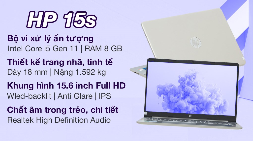 Laptop HP 15s fq2559TU i5 1135G7/8GB/512GB/Win11 (46M27PA)