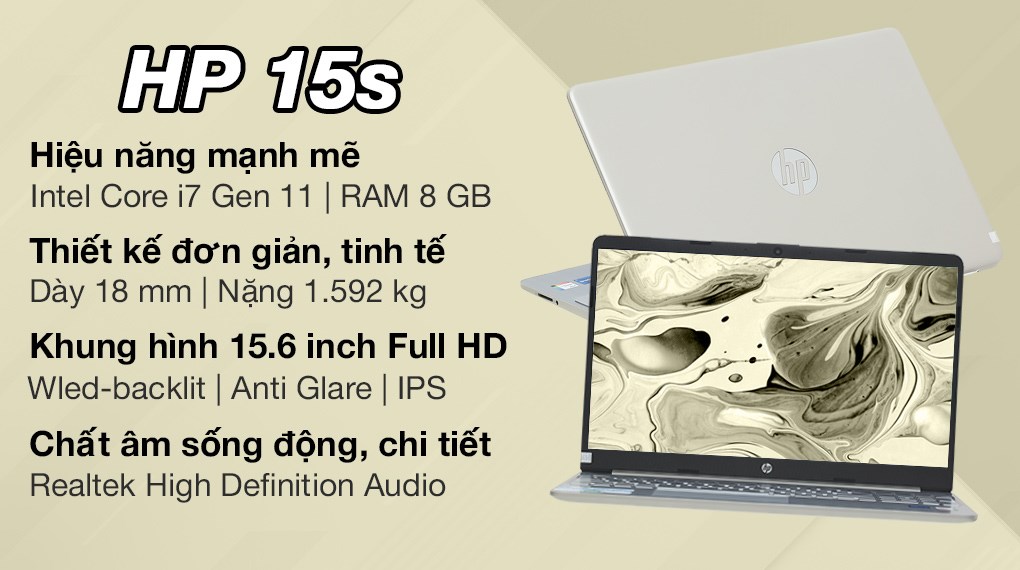 Laptop HP 15s fq2556TU i7 1165G7/8GB/512GB/Win11 (46M24PA)