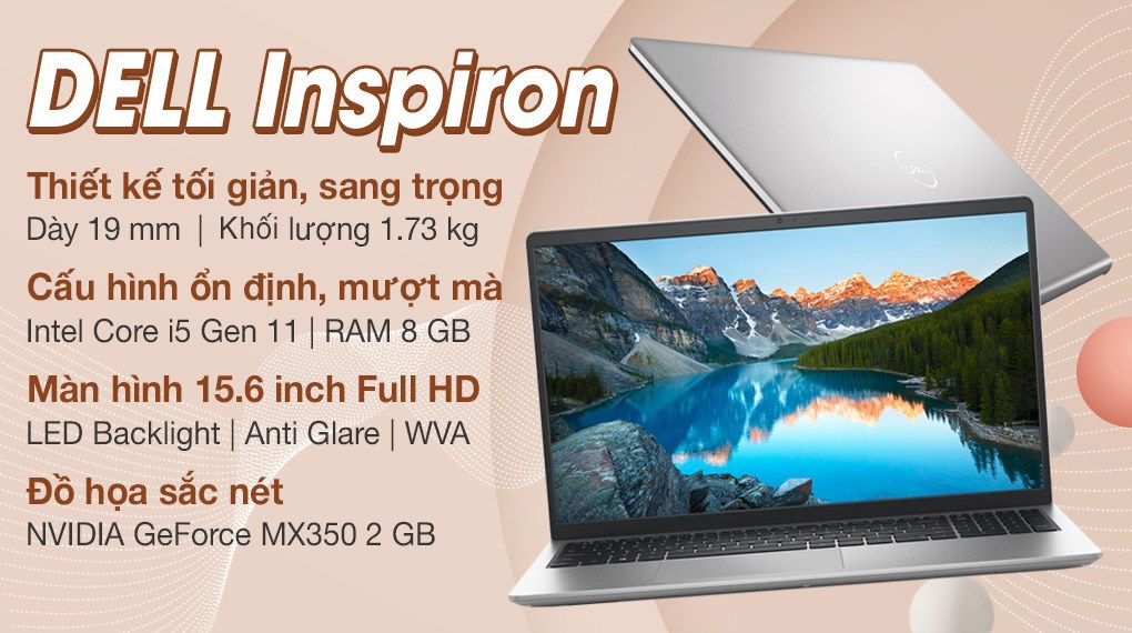 Laptop Dell Inspiron 15 3511 i5 1135G7/8GB/512GB/2GB MX350/Office H&S/Win11 (70270650)