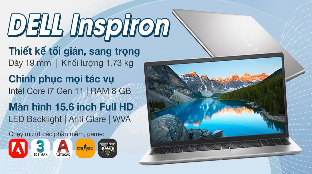Laptop Dell Inspiron 15 3511 i7 1165G7/8GB/512GB/2GB MX350/Office H&S/Win11 (70270652)