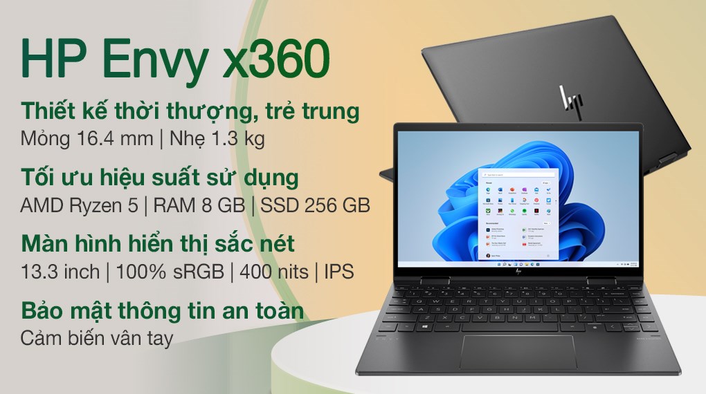 Laptop HP Envy x360 Convert 13 ay1057AU R5 5600U/8GB/256GB/Touch/Pen/Win11 (601Q9PA)