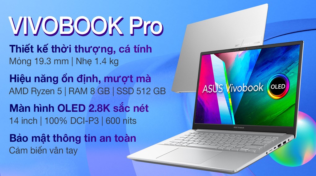Laptop Asus VivoBook Pro 14 OLED M3401QA R5 5600H/8GB/512GB/90Hz/Win11 (KM006W)
