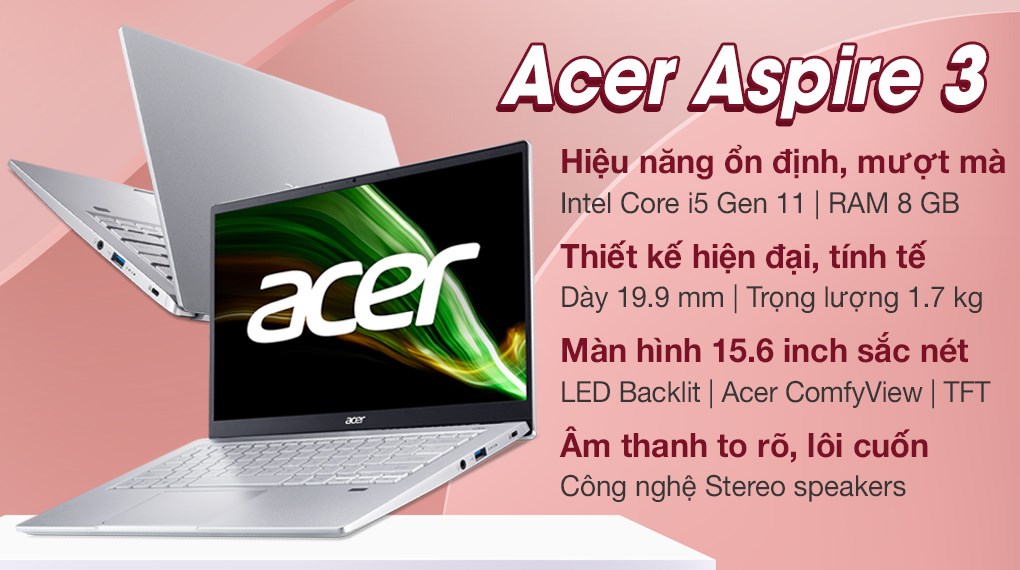 Laptop Acer Aspire 3 A315 58 59LY i5 1135G7/8GB/512GB/Win11 (NX.ADDSV.00G)