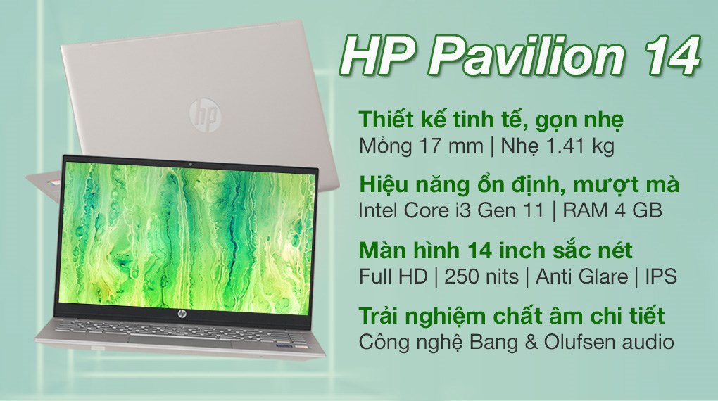 Laptop HP Pavilion 14 dv0514TU i3 1125G4/4GB/512GB/Win11 (46L83PA)