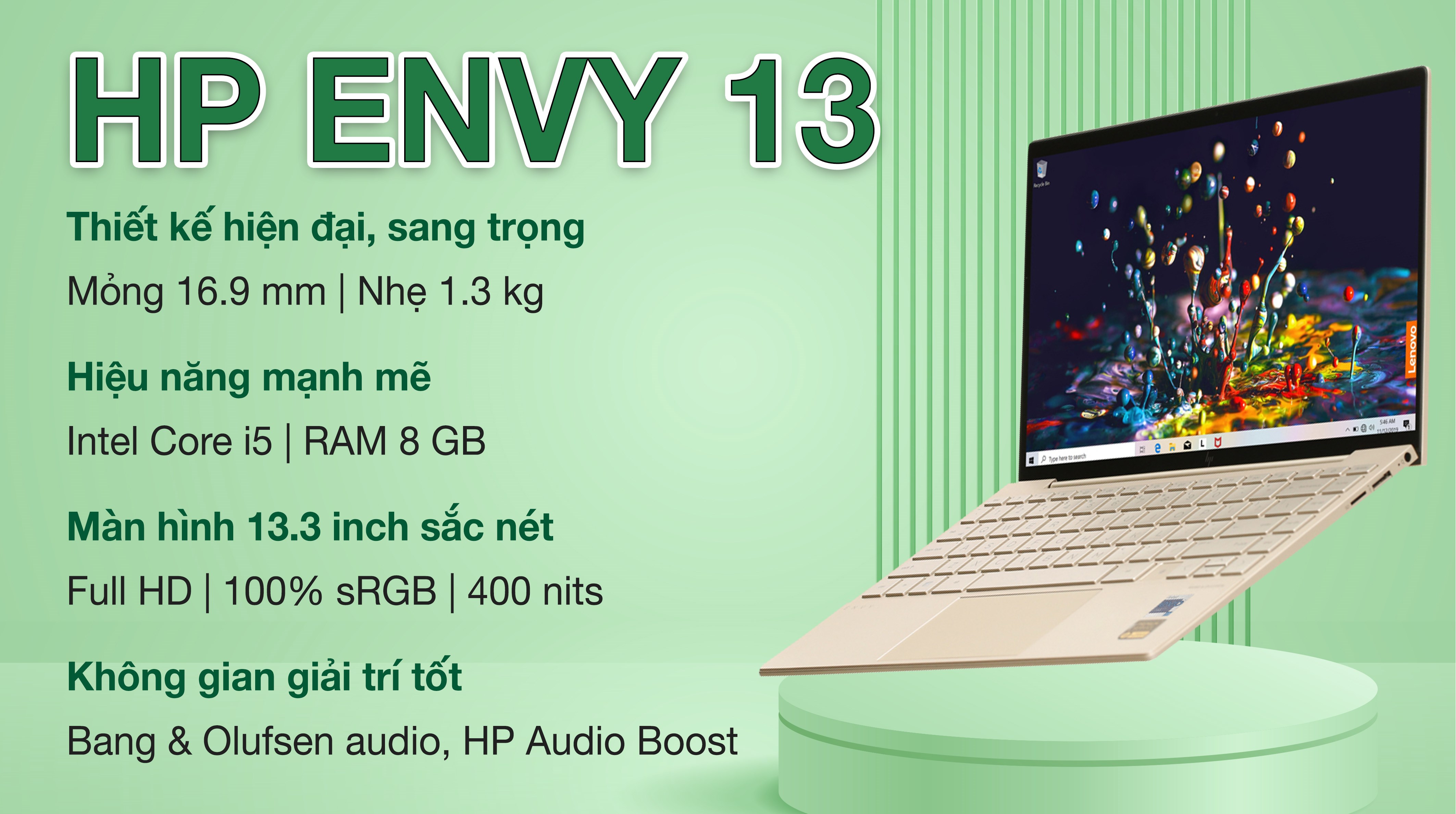 Laptop HP Envy 13 ba1537TU i5 1135G7/8GB/256GB/Win11 (4U6P0PA)