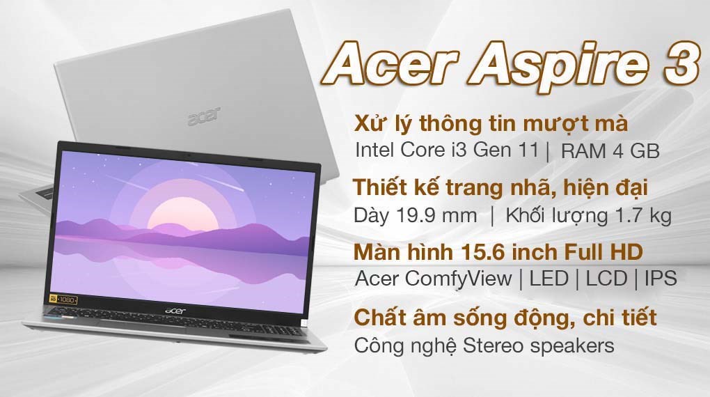 Laptop Acer Aspire 3 A315 58 35AG i3 1115G4/4GB/256GB/Win11 (NX.ADDSV.00B)