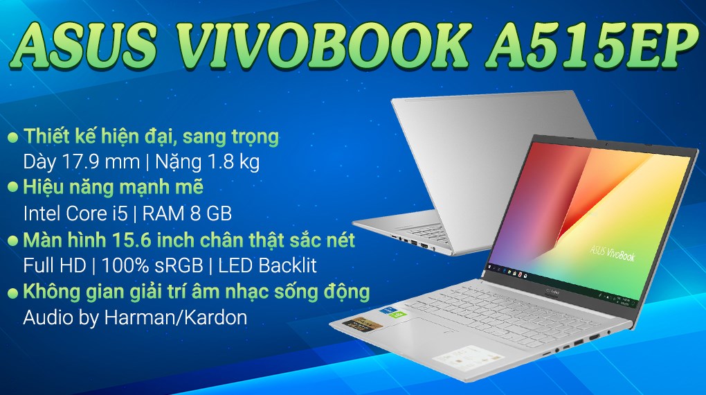 Laptop Asus VivoBook A515EP i5 1135G7/8GB/512GB/2GB MX330/Win11 (BN787W)