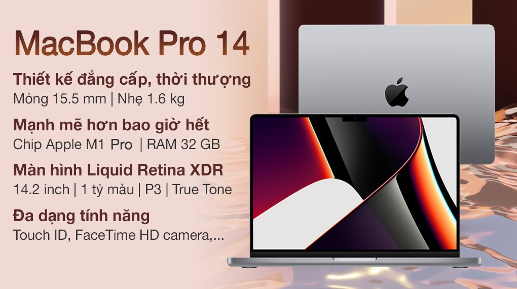 Laptop MacBook Pro 14 M1 Pro 2021 10-core CPU/32GB/512GB/16-core GPU (Z15J001N0)