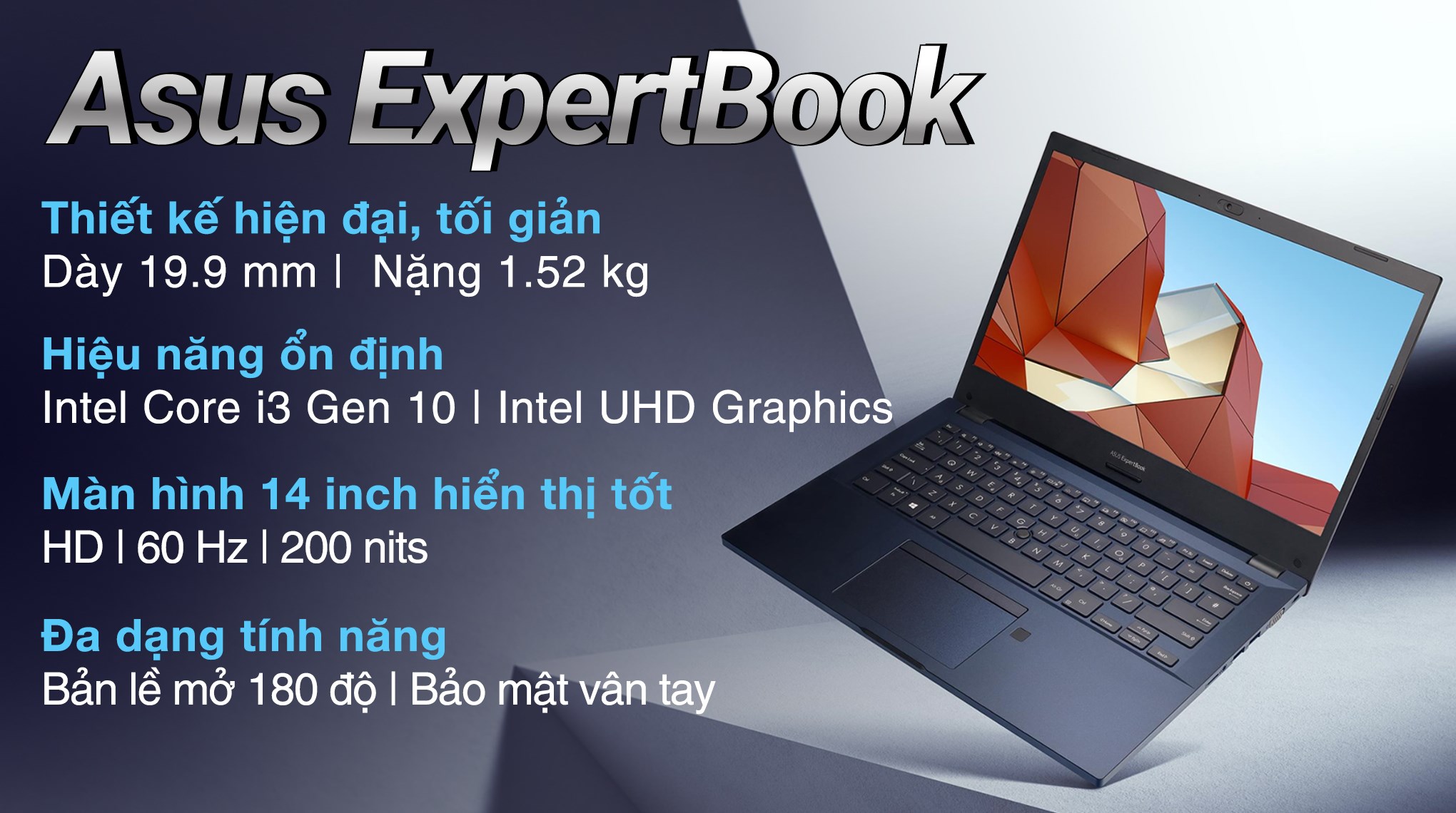 Laptop Asus ExpertBook P2451F i3 10110U/4GB/256GB/Win10 (BV3136T)