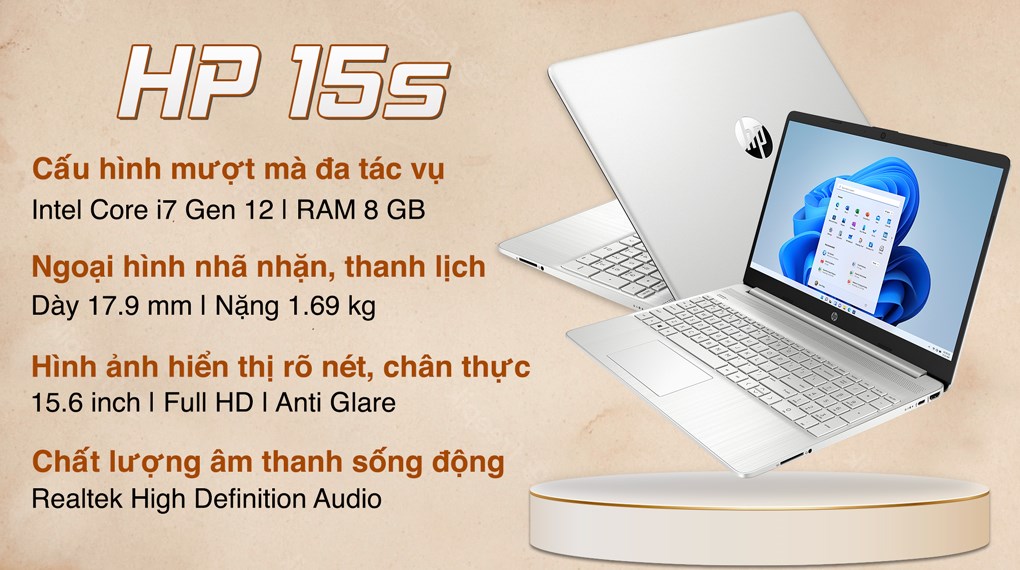 Laptop HP 15s fq5077TU i7 1255U/8GB/512GB/Win11 (6K797PA)