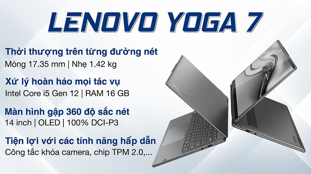 Laptop Lenovo Yoga 7 14IAL7 i5 1240P/16GB/512GB/Touch/Pen/Win11 (82QE000RVN)