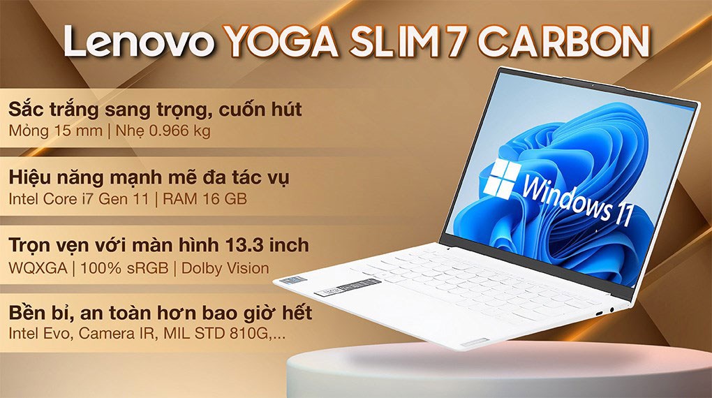 Laptop Lenovo Yoga Slim 7 Carbon 13ITL5 i7 1165G7/16GB/1TB/Win11 (82EV00AWVN)