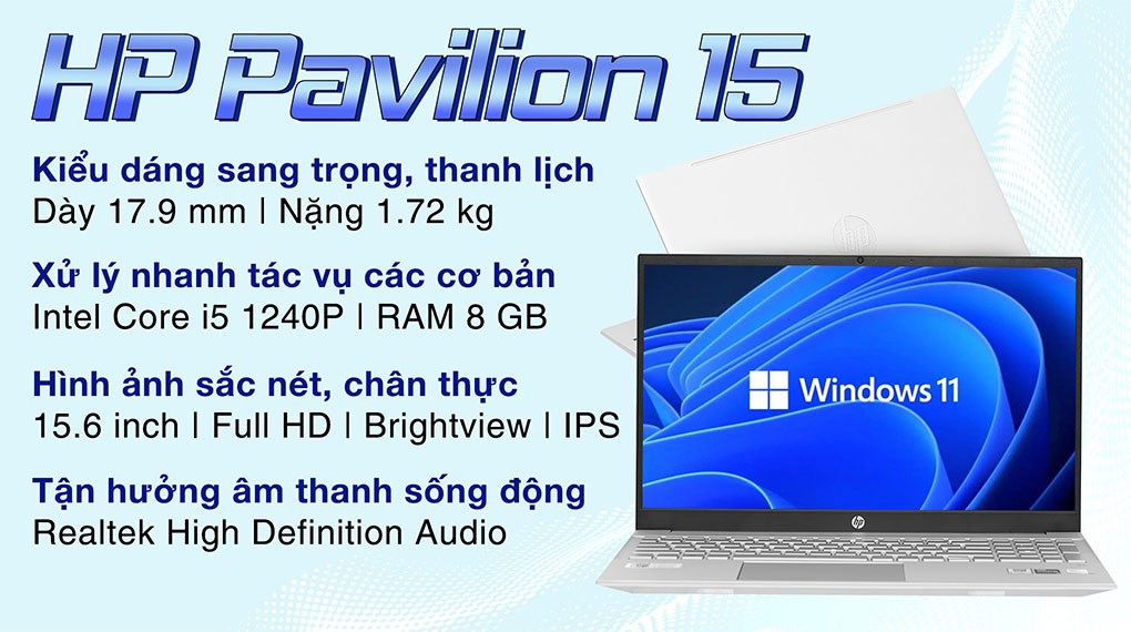 Laptop HP Pavilion 15 eg2059TU i5 1240P/8GB/256GB/Win11 (6K789PA)