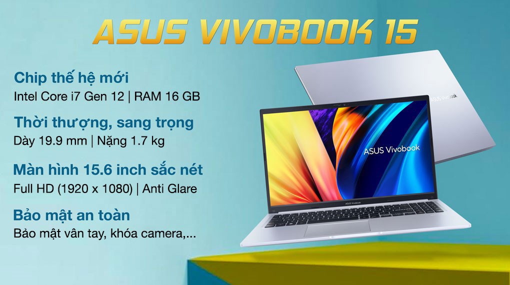 Laptop Asus Vivobook 15 X1502ZA i7 1260P/16GB/512GB/Win11 (EJ582W)