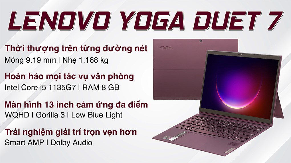 Laptop Lenovo Yoga Duet 7 13ITL6 i5 1135G7/8GB/512GB/Touch/Pen/Win11 (82MA009NVN)