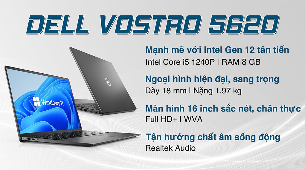 Laptop Dell Vostro 5620 i5 1240P/8GB/512GB/2GB MX570/OfficeHS/Win11 (70296963)