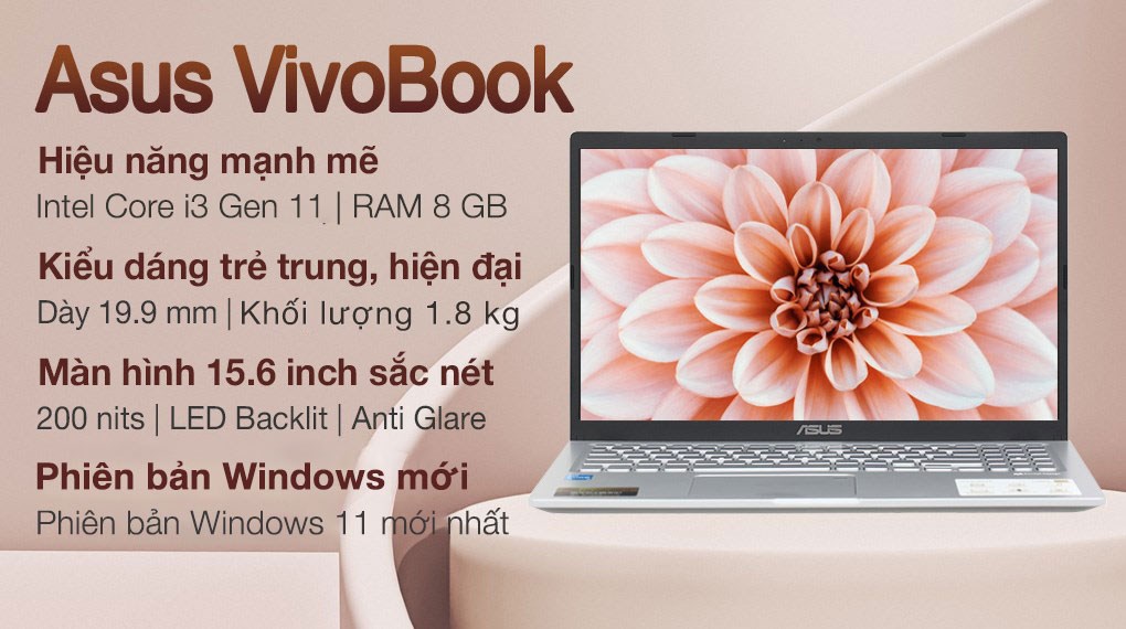 Laptop Asus Vivobook X515EA i3 1115G4/8GB/256GB/Win11 (EJ2953W)