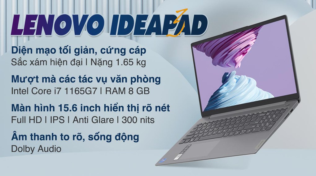 Laptop Lenovo IdeaPad 3 15ITL6 i7 1165G7/8GB/512GB/Win11 (82H803CUVN)