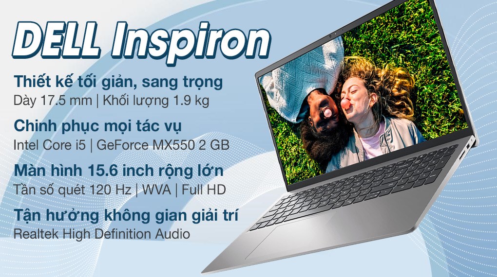 Laptop Dell Inspiron 15 3520 i5 1235U/8GB/512GB/2GB MX550/120Hz/OfficeHS/Win11 (70296960)