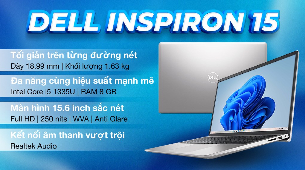 Laptop Dell Inspiron 15 3530 i5 1335U/8GB/512GB/2GB MX550/120Hz/OfficeHS/Win11 (71014840)