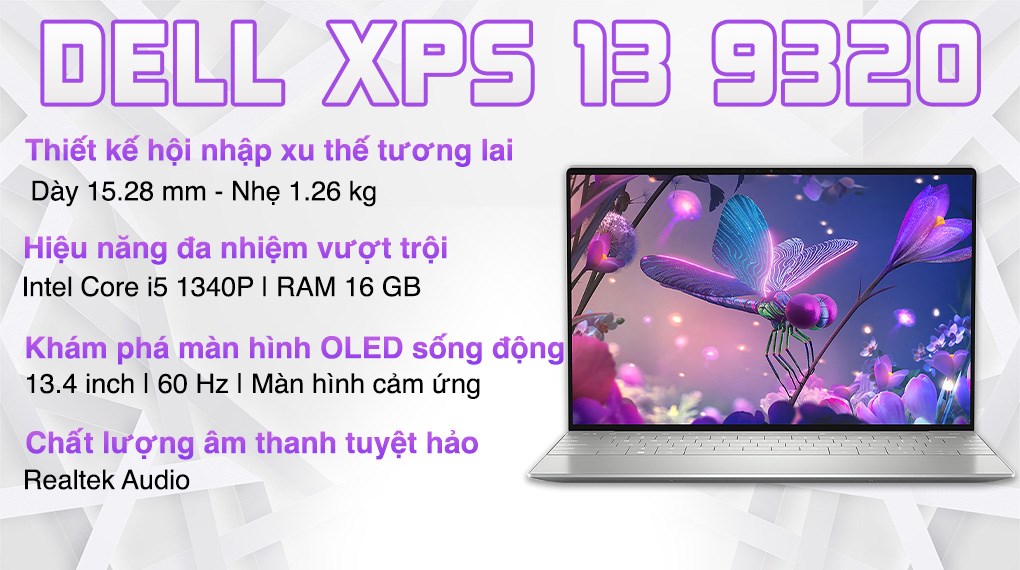 Laptop Dell XPS 13 Plus 9320 i5 1340P/16GB/512GB/Touch/Cáp/OfficeHS/Win11 (71013325)