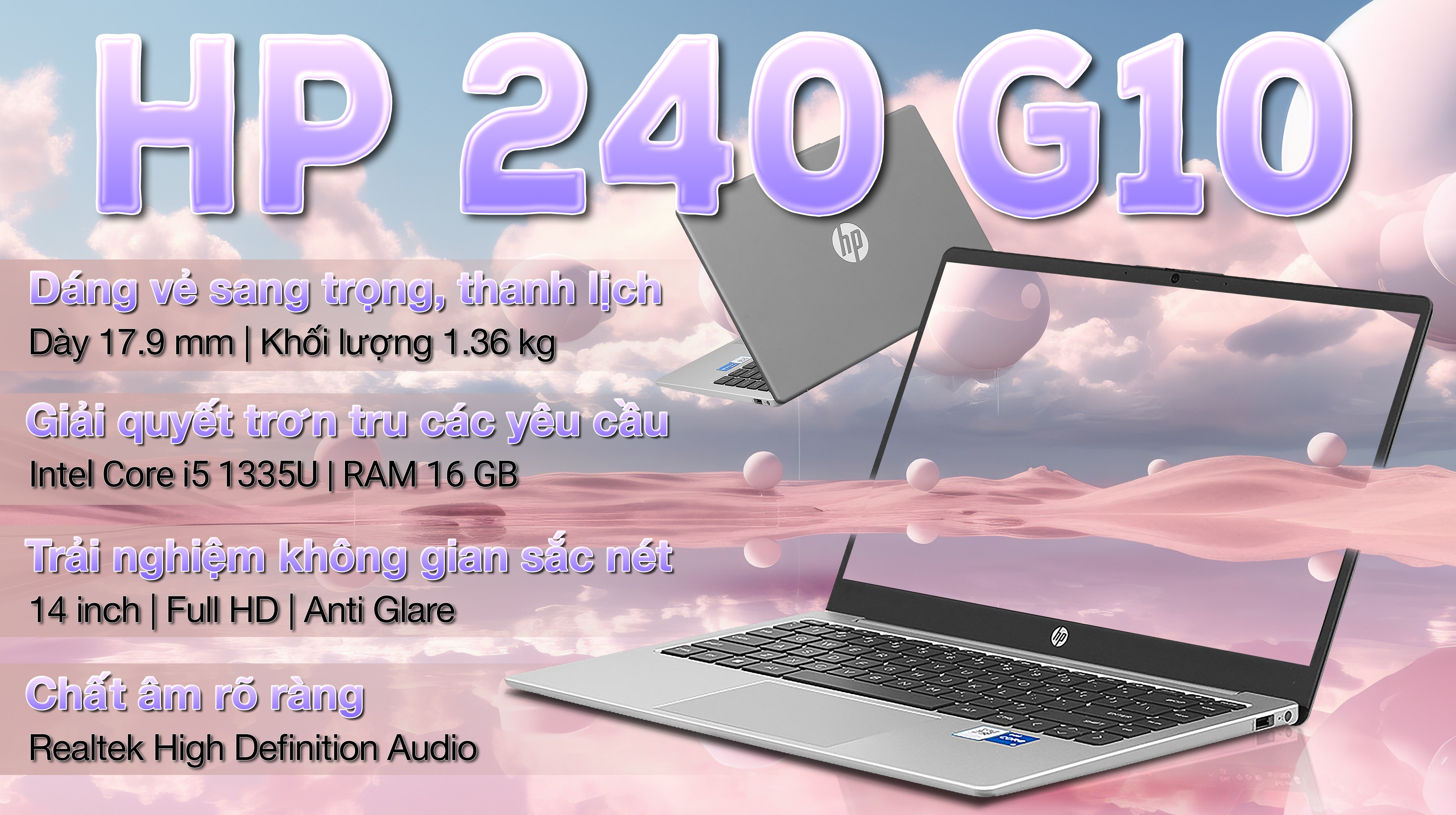 Laptop HP 240 G10 i5 1335U/16GB/512GB/Win11 (9H2E4PT)