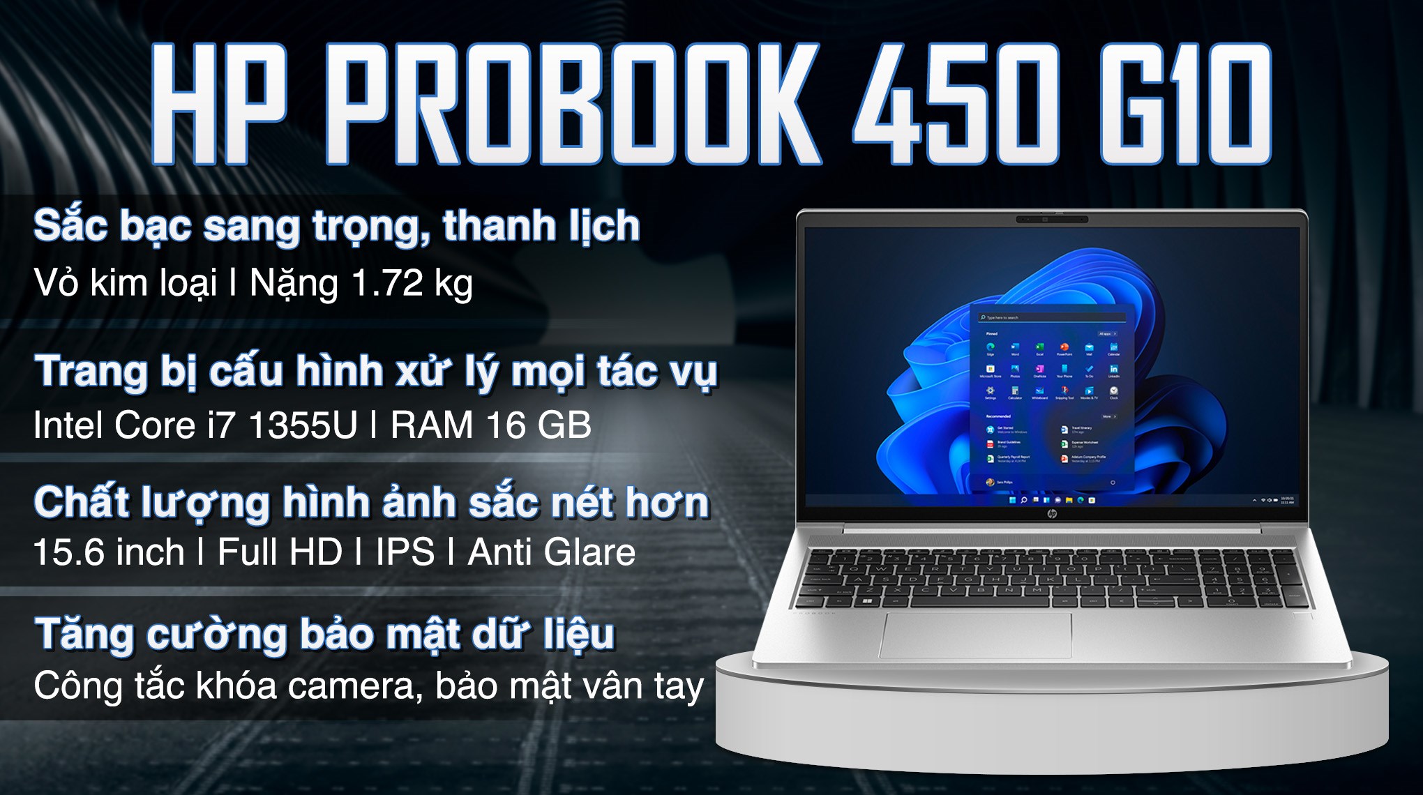 Laptop HP Probook 450 G10 i7 1355U/16GB/512GB/Win11 (9H8H1PT)