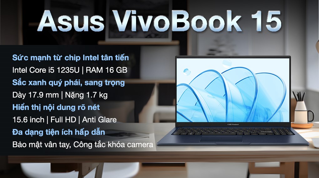 Laptop Asus Vivobook 15 X1504ZA i5 1235U/16GB/512GB/Win11 (NJ1546W)