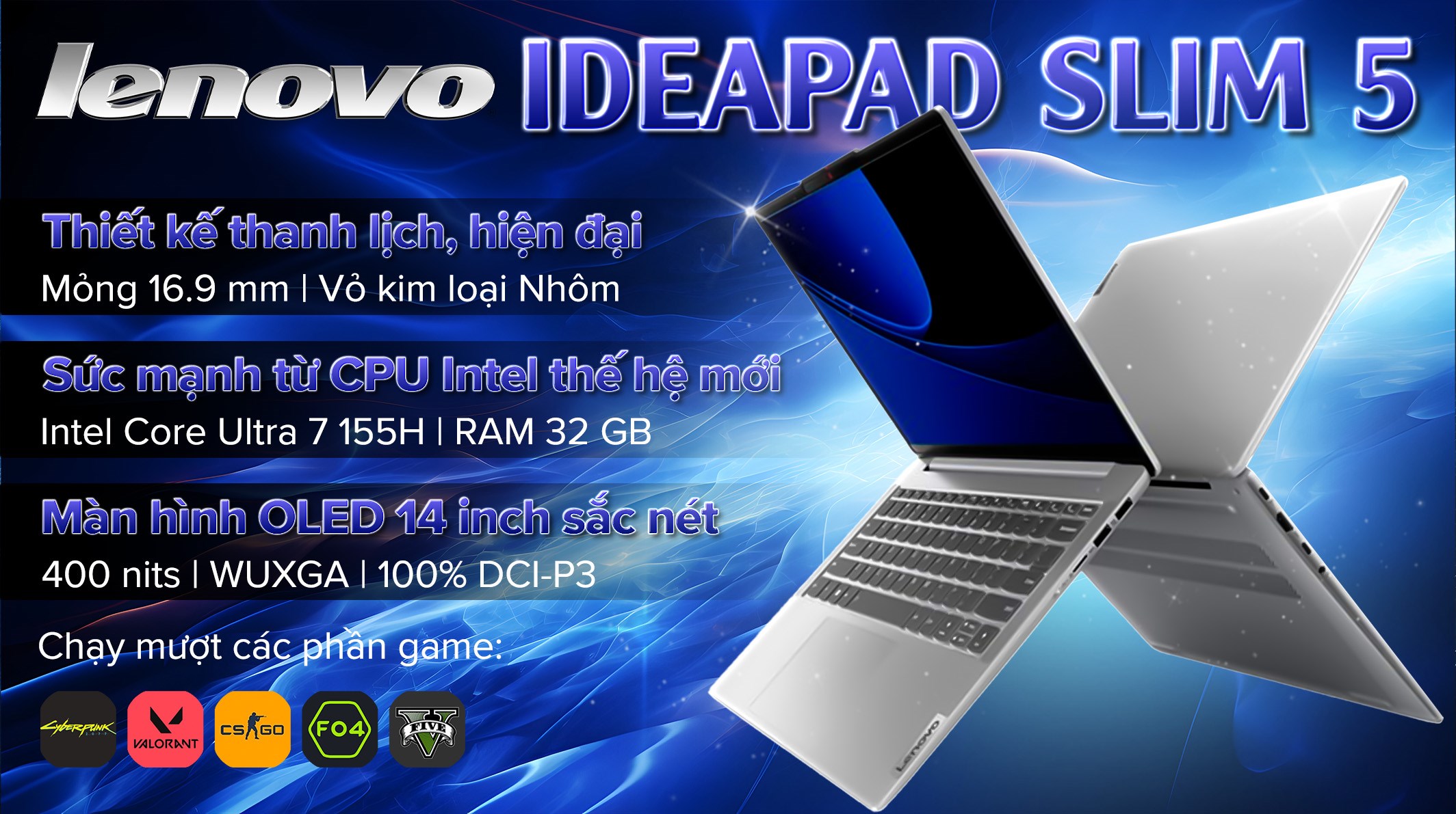 Laptop Lenovo IdeaPad Slim 5 14IMH9 Ultra 7 155H/32GB/1TB/Win11 (83DA0020VN)