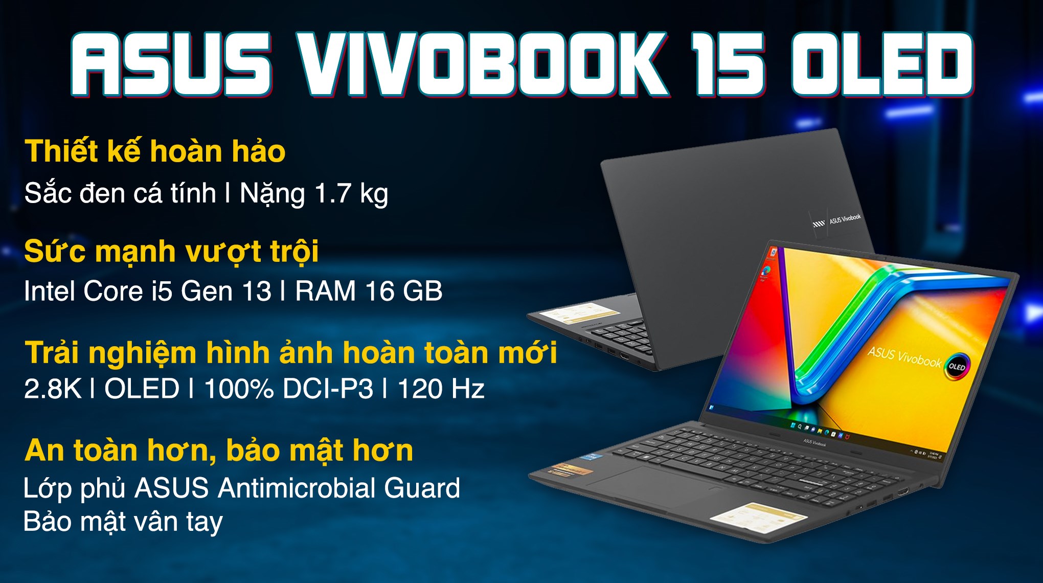 Laptop Asus Vivobook 15 OLED A1505VA i5 13500H/16GB/512GB/120Hz/Win11 (MA467W)