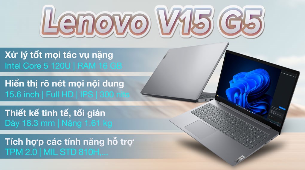 Laptop Lenovo V15 G5 IRL Core 5 120U/16GB/512GB/Win11 (83HF0000VN)