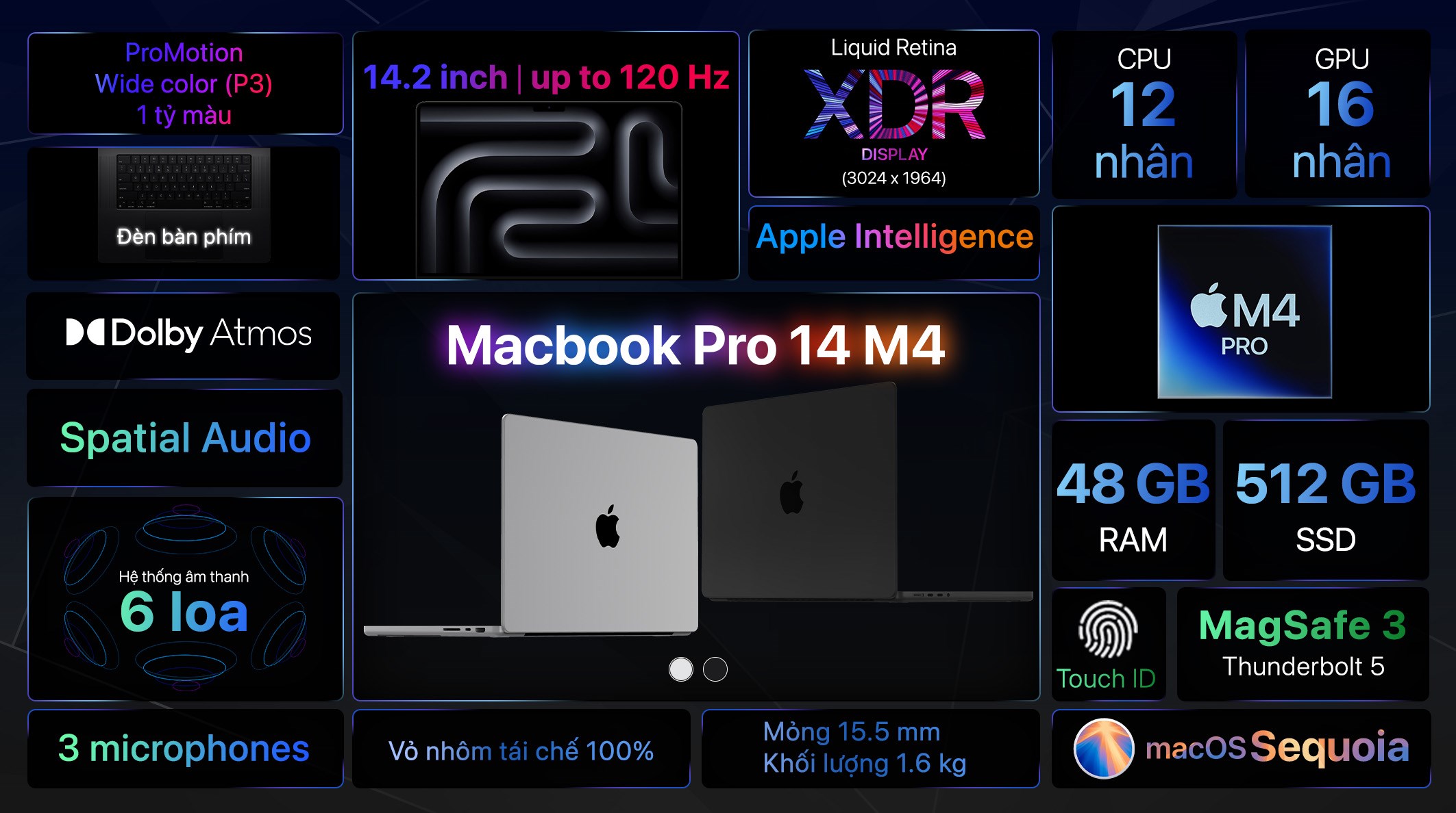 Laptop MacBook Pro 14 inch M4 Pro 48GB/512GB