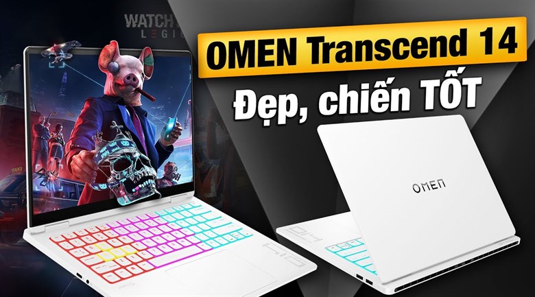 Laptop HP OMEN Transcend 14 fb0135TX Ultra 7 155H/16GB/1TB/8GB RTX4060/120Hz/Win11 (AY8V1PA)