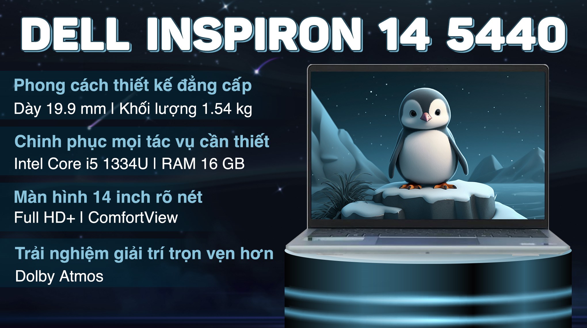 Laptop Dell Inspiron 14 5440 i5 1334U/16GB/512GB/OfficeHS/Win11 (NDY5V1)