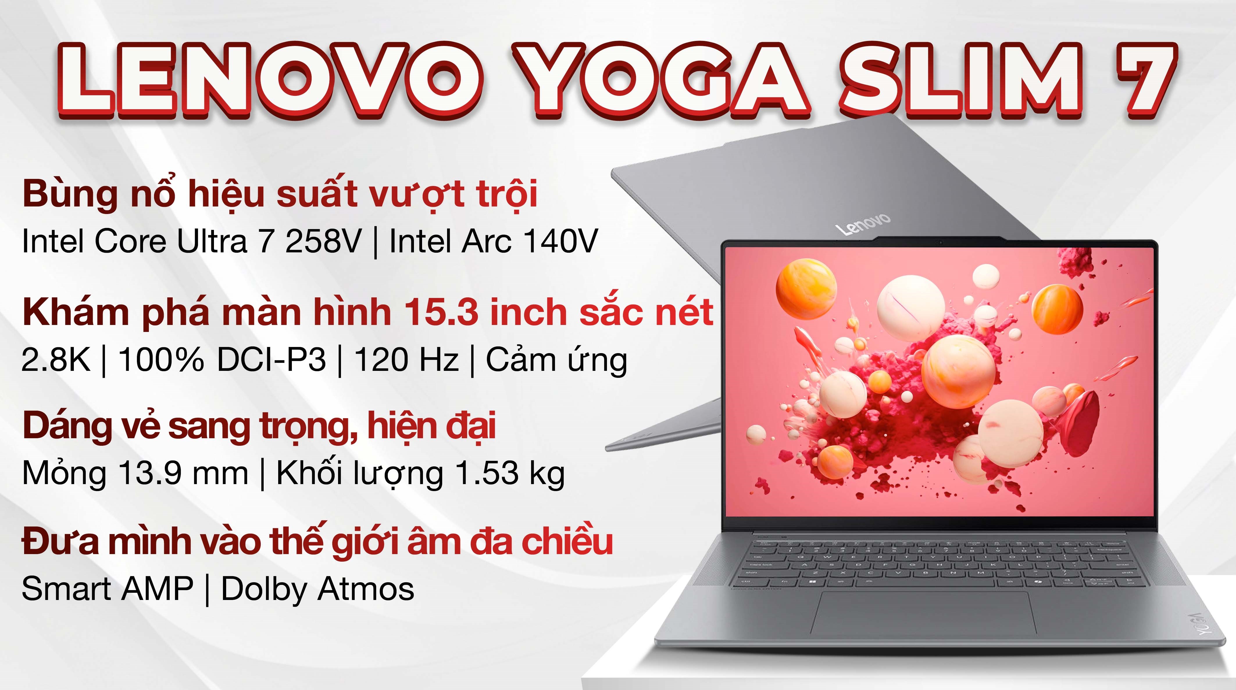 Laptop Lenovo Yoga Slim 7 15ILL9 Ultra 7 258V/32GB/1TB/120Hz/OfficeHS/Win11 (83HM000GVN)