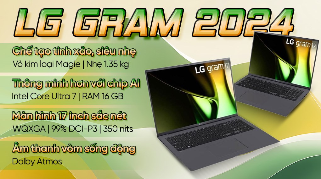 Laptop LG Gram 17Z90S Ultra 7 155H/16GB/1TB/Win11 (17Z90S-G.AH78A5)
