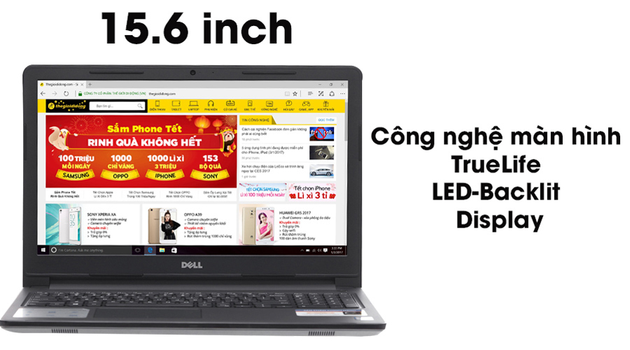 Laptop Dell Inspiron 3567 i3 6006U/4GB/1TB/2GB M430/Win10/(C5I3120W)