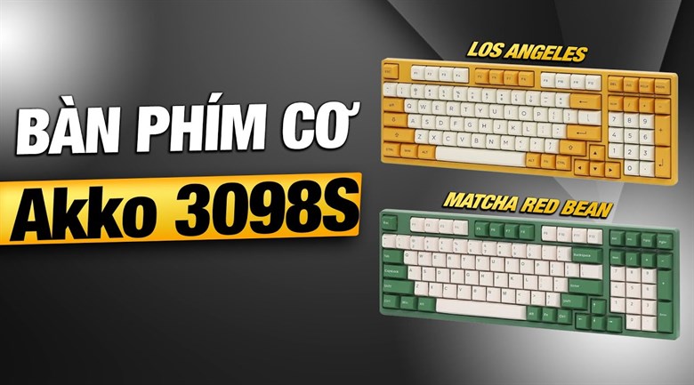 Bàn Phím Cơ Có Dây Akko 3098S Matcha Red Bean V3 Creamy Yellow Pro
