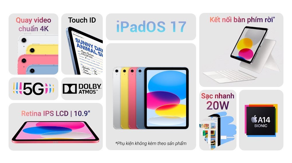 Máy tính bảng iPad 10 5G 256GB