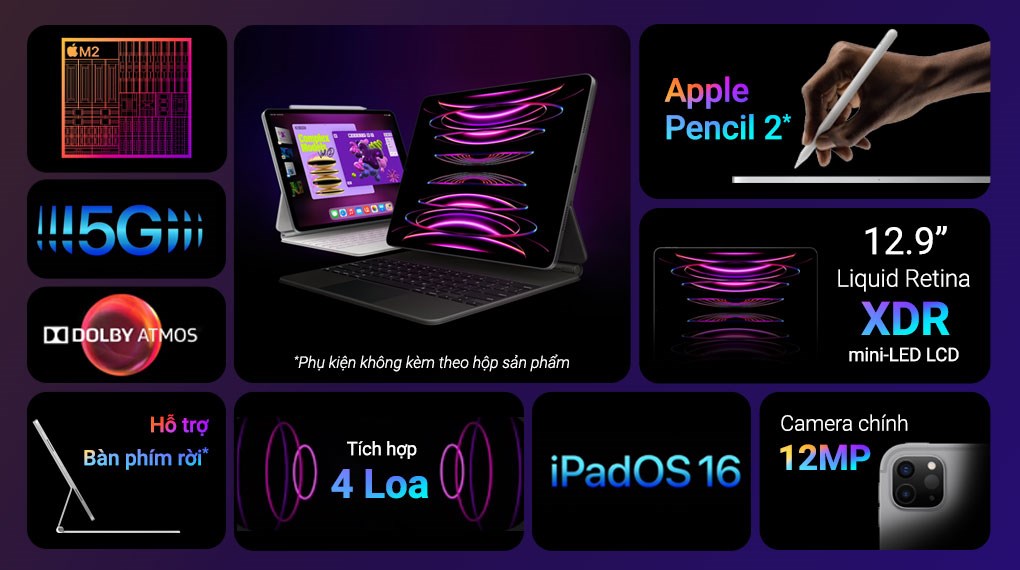Máy tính bảng iPad Pro M2 12.9 inch WiFi Cellular 256GB
