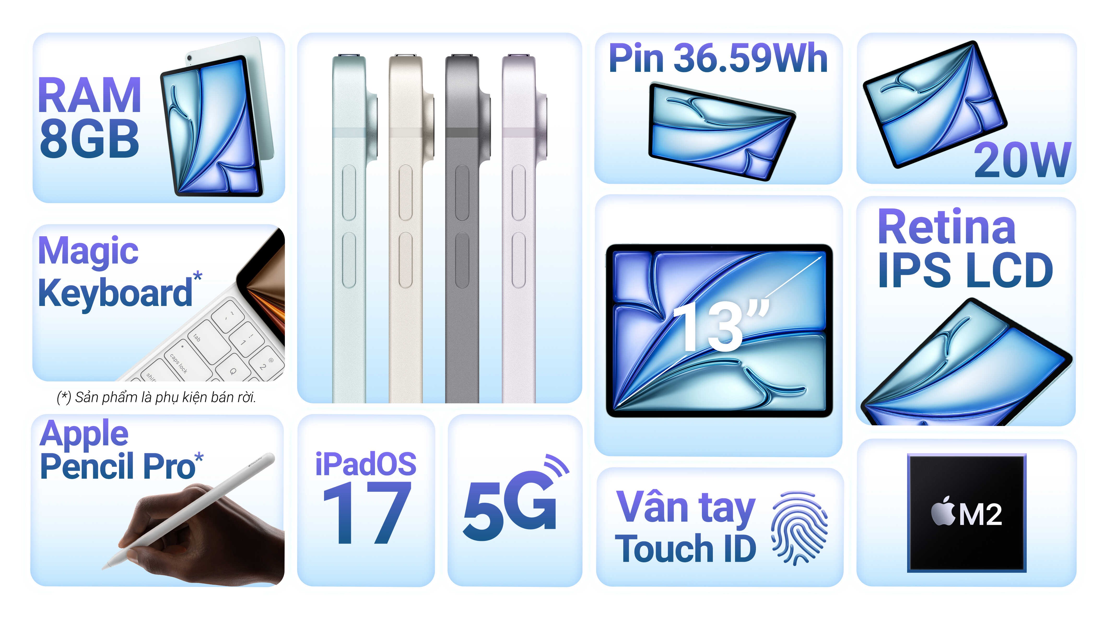 Máy tính bảng iPad Air 6 M2 13 inch 5G 128GB