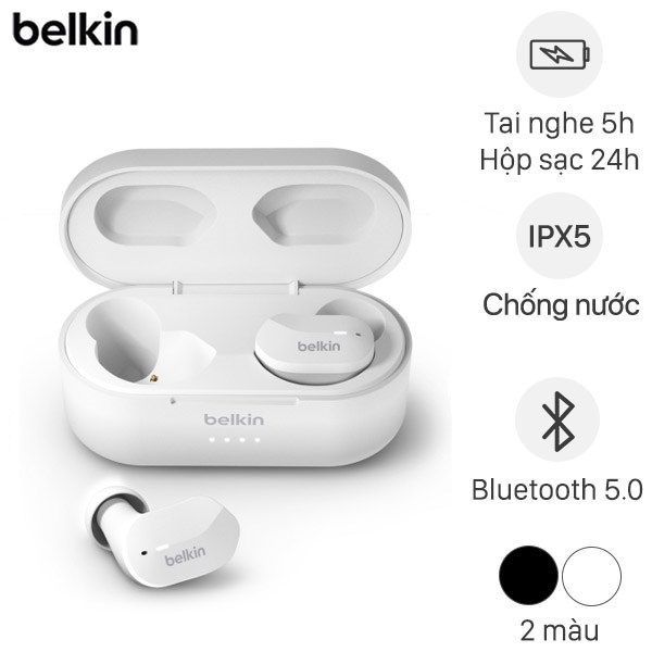 Tai nghe Bluetooth True Wireless Belkin Soundform AUC001