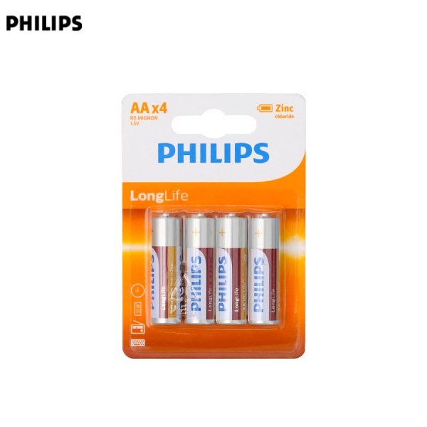 Pin AA 4 viên Zinc Carbon Philips R6L4B