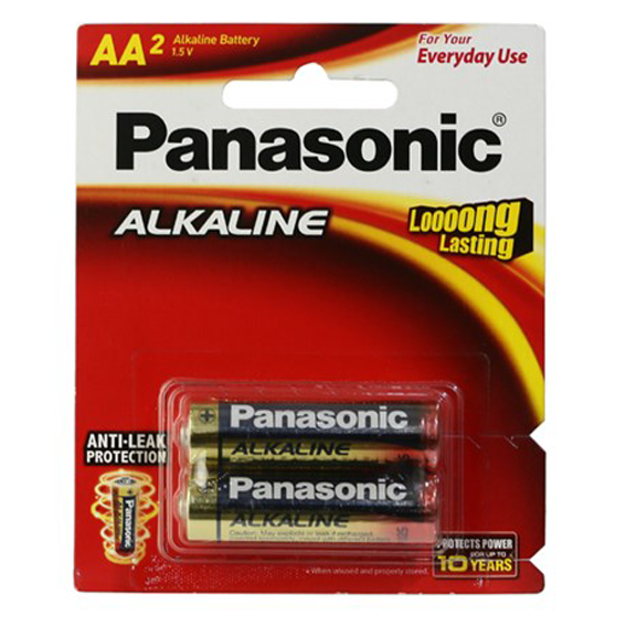 Pin AA 2 viên Alkaline Panasonic LR6T-2B-V Màu Đen